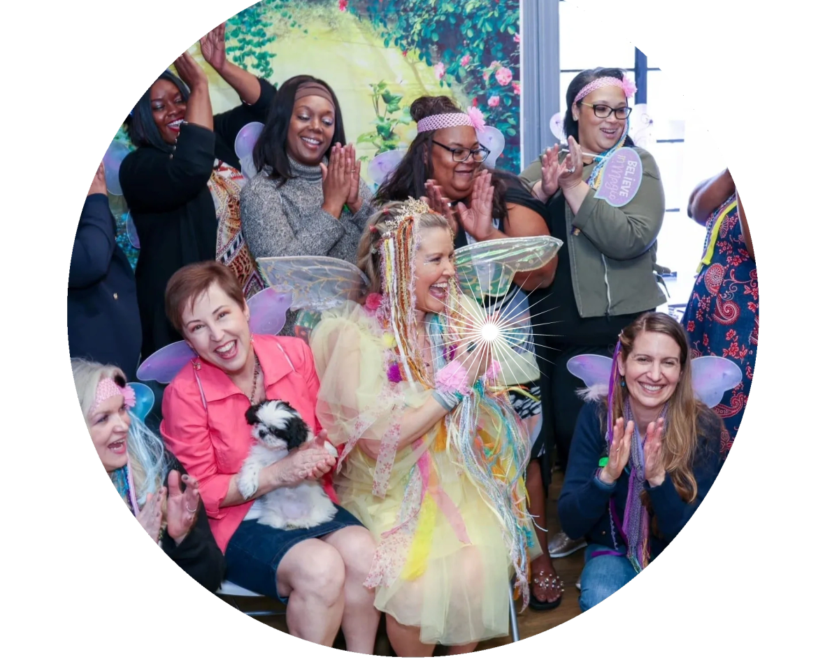 Women earning their wings at a Women & Whimsy gathering